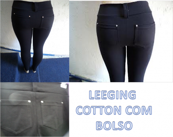 Leggin em Cottom com Bolso GRADE com 10 peças